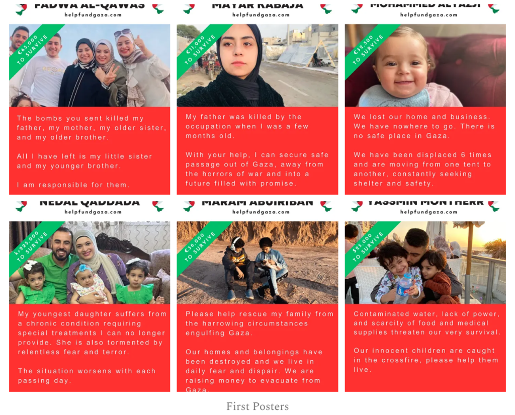 Help Fund Gaza posters